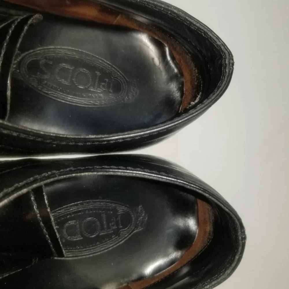 Tod's Men Black Leather Rubber Sole Oxford Dress Wingtip Lace Up Shoes Size 7